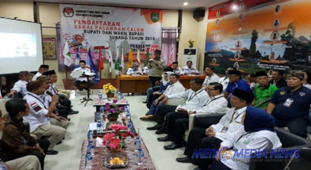 Perhelatan Pilkada Subang, Resmi Diikuti Tiga Pendaftar Paslon Cabup dan Cawabup