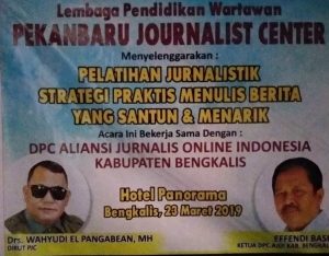 PJC dan AJOI Bengkalis Akan Gelar Pelatihan Jurnalistik