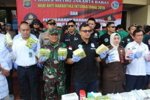 Bertepatan Peringatan HANI 2019, Polres Jakbar Musnahkan Barang Bukti Narkoba