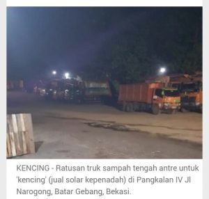 Ratusan Truk Sampah Milik DLH DKI Jakarta Tiap Hari ‘Kencing’ di Bantargebang