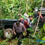 Diduga Hasil Curian, Mobil Pickup Ditemukan Selama 3 Hari Ditebing Hutan Wangunjaya MOBIL PIKUP