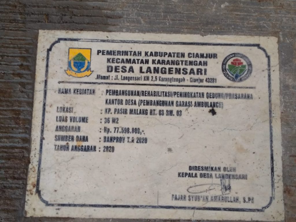 Pemdes Langensari Bangun Garasi Mobil Senilal Rp77 Juta, Warga Nilai Kemahalan