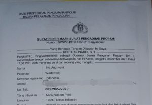 Pemred Aneka Fakta Propamkan Oknum Polda Banten ke Mabes Polri