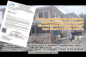 Terkait Dugaan Bangunan Kos-kosan Tanpa IMB, PPWI Nasional Surati Pemko Manado