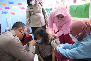 Kasus Varian Omicron Melonjak, Polres Metro Tangerang Kota Kebut Vaksinasi Anak