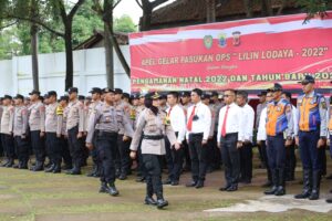 Sambut Nataru, Polres Cianjur Gelar Apel Pasukan Ops Lilin Lodaya 2022