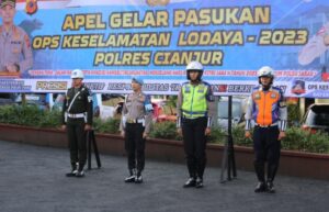Polres Cianjur Melaksanakan Apel Gelar Pasukan Operasi Keselamatan Lodaya 2023