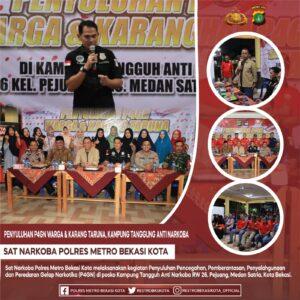 Satresnarkoba Polres Metro Bekasi Kota Gelar Penyuluhan Bahaya Narkoba di Kampung Tangguh Bebas Narkoba