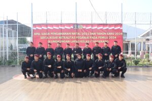 Lapas Kelas 1 Tangerang Melaksanakan Apel Siaga Pengamanan Natal 2023 dan Tahun Baru 2024