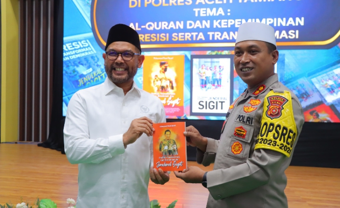Polres Aceh Tamiang Gelar Kegiatan Bedah Buku “Presisi, Transformasi dan Demokrasi Ala Jendral Sigit”