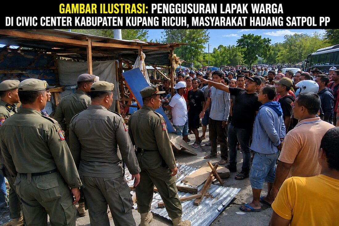 Penggusuran Lapak di Civic Center Kabupaten Kupang Ricuh, Warga Hadang Satpol PP