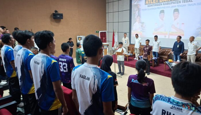 81 Atlet dan Pelatih Kabupaten Tegal Dikukuhkan Jelang Porprov Jateng 2026