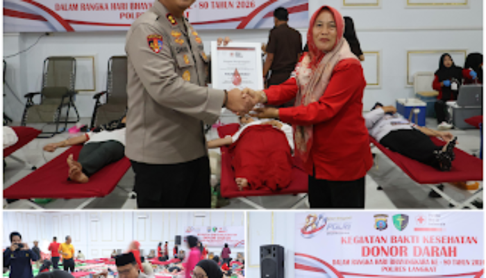 Kapolres Langkat Pimpin Donor Darah Hari Bhayangkara ke-80, Wujud Kepedulian Polri untuk Masyarakat.