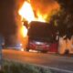 Sebuah Bus terbakar di Labura, tujuan Medan ke dumai