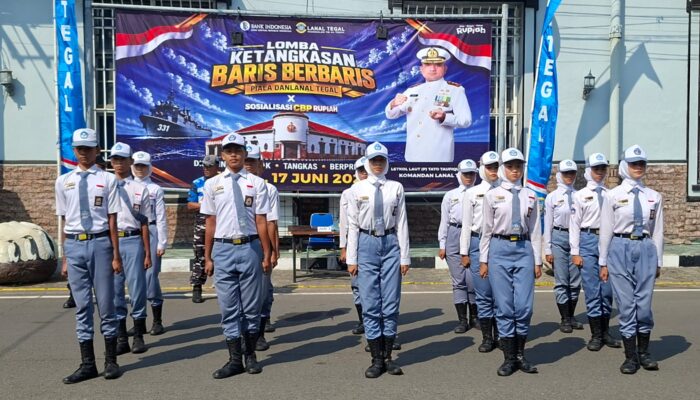 Siapkan Generasi Berkarakter dan Disiplin, Lanal Tegal Gelar Lomba Ketangkasan Baris Berbaris Antar SMA/SMK