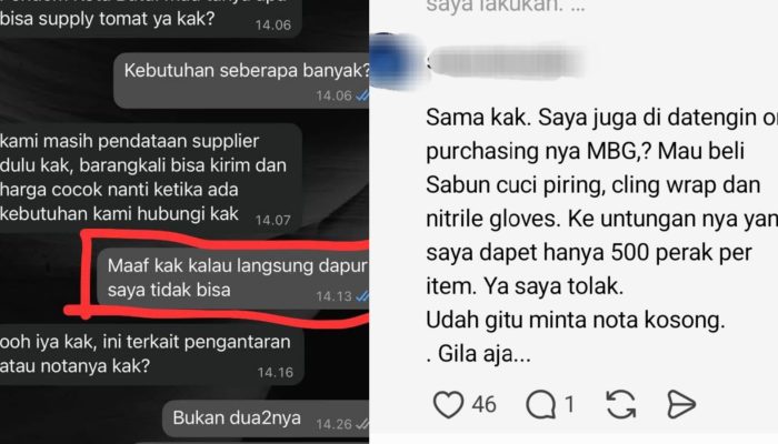 Viral Curhatan Supplier Mengaku Enggan Jadi Pemasok MBG, Keluhkan Permintaan Harga Lebih Rendah