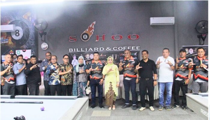 Bupati Maya Hasmita Resmi Membuka Turnamen Biliar Bupati Cup Labuhanbatu 2026 Di Shoo Billiard