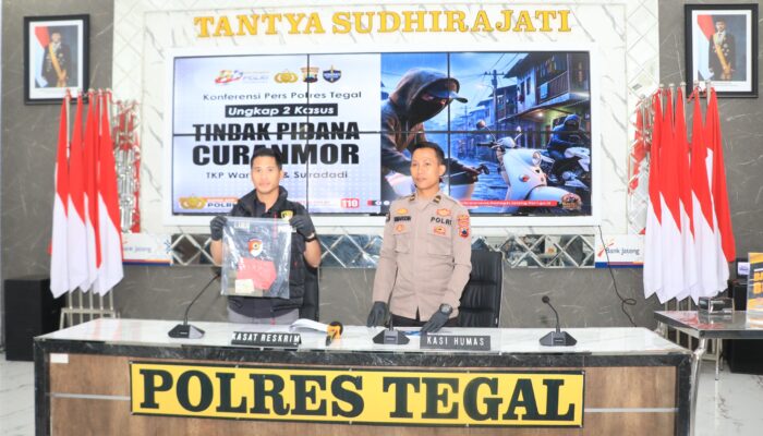 Polres Tegal Ungkap Dua Kasus Curanmor, Tiga Pelaku Diamankan