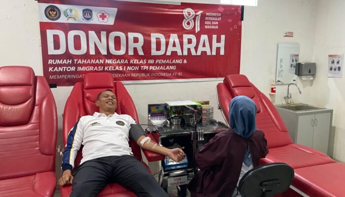 Sambut HUT ke-81 Kemerdekaan RI, Rutan Pemalang Gelar Donor Darah Bersama PMI