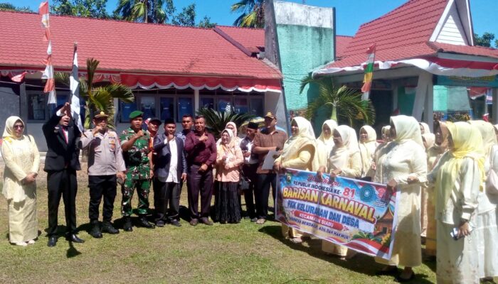 Kapolsek Siabu Ikut Lepas Karnaval HUT ke-81 RI Tingkat Kecamatan Siabu