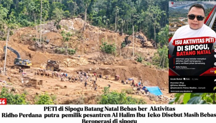Akun TikTok Ucok Botol Soroti Dugaan Aktivitas PETI di Sipogu, APH Dipertanyakan