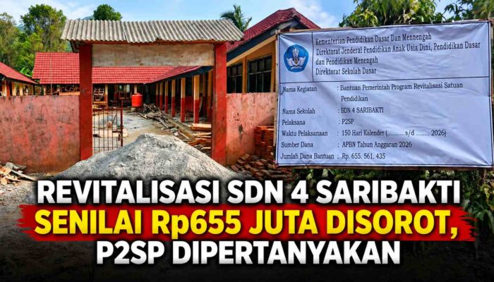 Revitalisasi SDN 4 Saribakti Senilai Rp655 Juta Disorot, P2SP Dipertanyakan