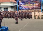 Upacara peringatan HUT Ke-81 TNI AL di halaman Mako Lanal Tegal